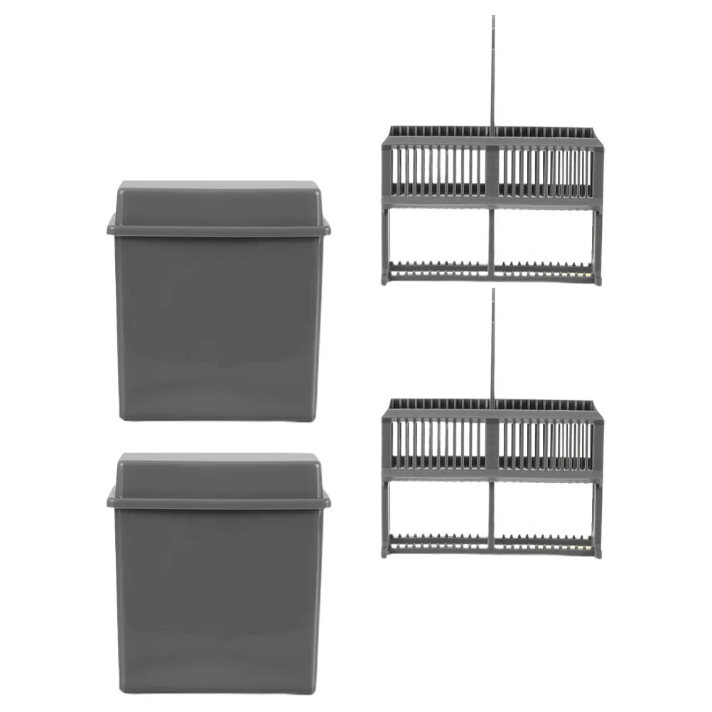 

2 Sets Plastic Slide Staining Cylinder Microscope Glass Kit Specimen Slides Jars Holders