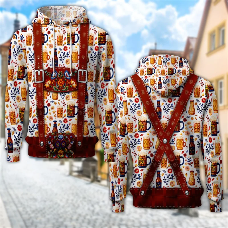 

3D Printing German The MunichOktoberfest Hoodies For Men Oktoberfest Graphic Fashion Hooded Sweatshirts Cosplay Mens Clothing