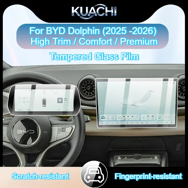 

For BYD Dolphin (2025 -2026) High Trim/Comfort/Premium Tempered Glass Film car accessorie Central control Anti-Scratch Clear HD