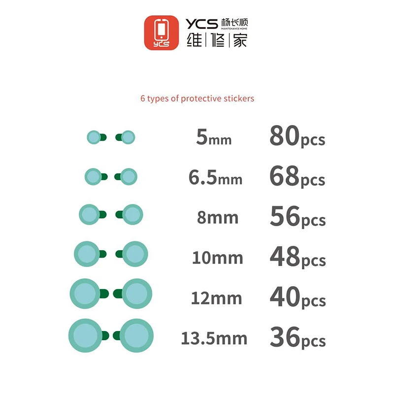 YCS PT01 Mobile Phone Lens Repair Protection Sticker Rear/Front Camera Anti-Scratch Dust-Proof Camera Protection Sticker