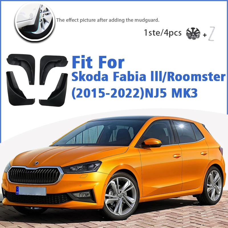 Mudguard For  Skoda Fabia 2 3 5J NJ5 Mk2 3 2007-2022 Front Rear Mudflaps Mudguards Accessories Auto Styline Splash Guard Fender