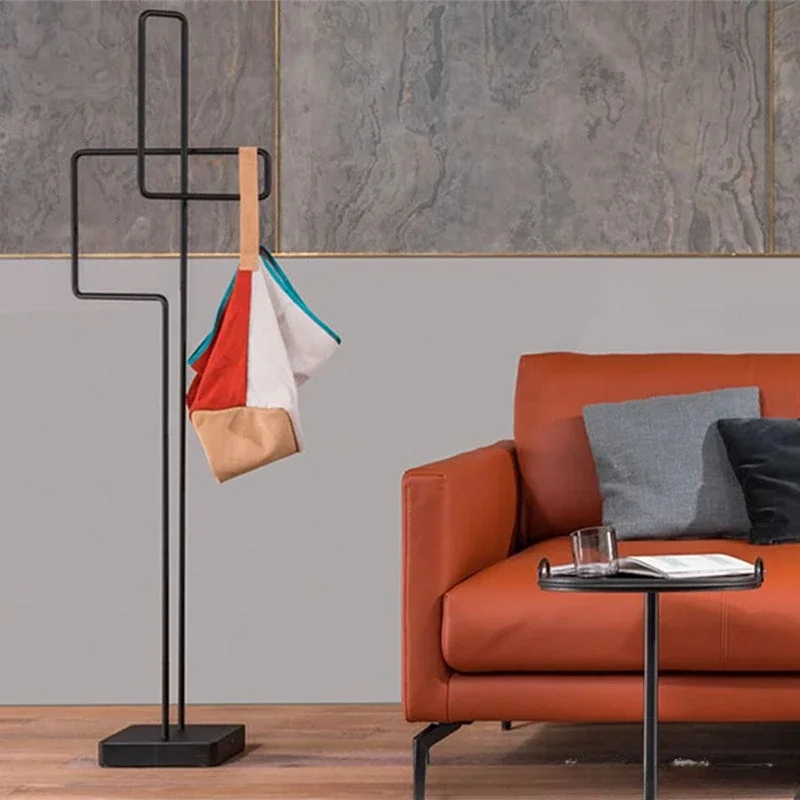 Nordic simplicity, creative brass natural marble floor-to-ceiling scarf display stand