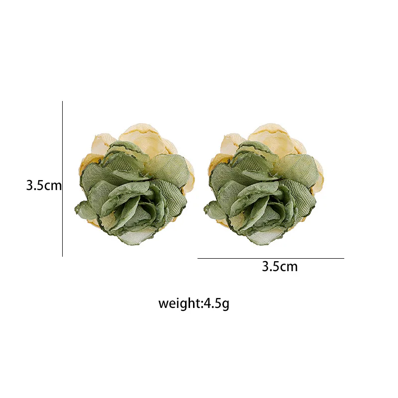 GRACE JUN New Summer Lace Rose Flower Clip on Earrings Fashion Handmade Without Pierced Cuff Earrings Luxury  Ear Clip Jewelry