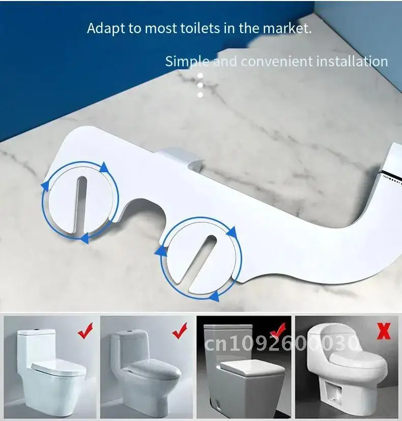 Toilet Slim Bidet Oulylan Dual Jet Hygienic Bidet Ass Water Sprayer Non-Electric Toilet Adjustable Pressure Attachment Sprayer