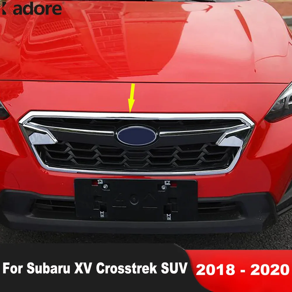 

Передняя центральная решетка, накладка на решетку для Subaru XV Crosstrek SUV 2018 2019 2020, хромированные автомобильные гоночные грили, накладки на рамку, аксессуары