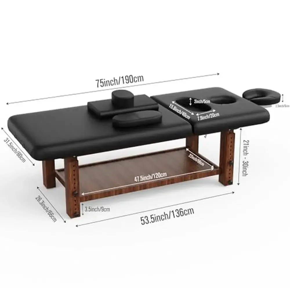 Adjustable Backrest Massage Table with Open-Chest Headrest and Storage Space Physical Therapy Spa Treatment