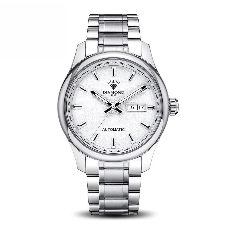 

Shanghai Diamond Watch Automatic Men's Mechanical Watch Waterproof Double Calendar Business Transparent S105