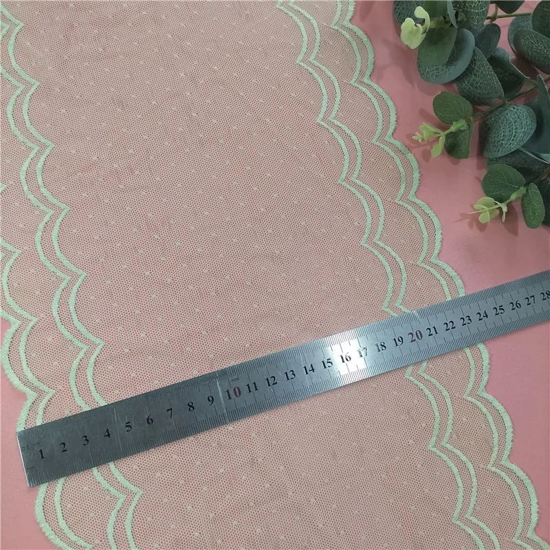 2023 Light Green Black 23.5cm Mesh Polyamide DIY Wedding Dress Elastic Lace Underwear Accessories E3128