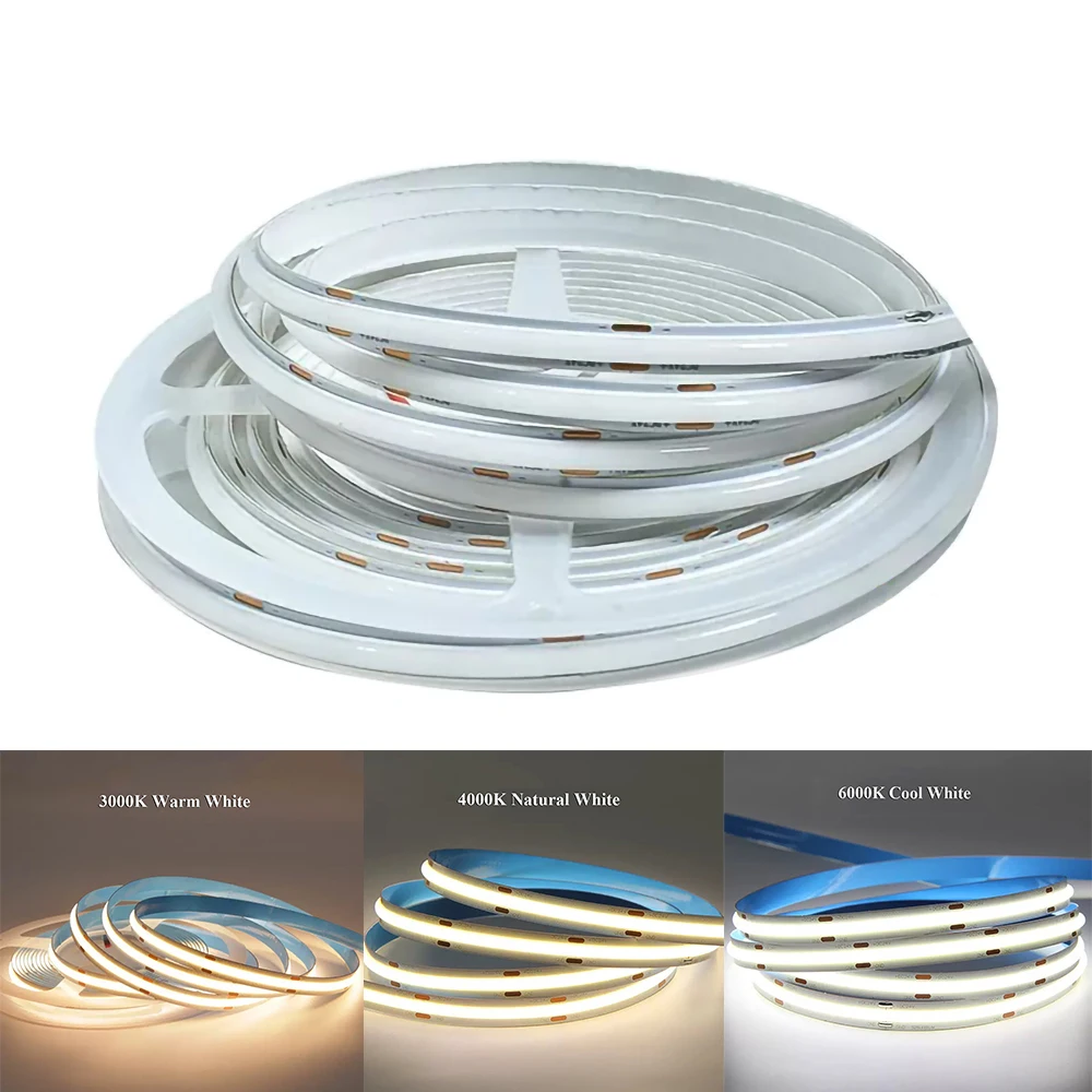 

50m/lot FCOB 24V DOB LED Strip Lights 280LEDs/M UL listed CRI 90 4000k 6000k 120 Degree Beam 11500LM Dimmable For Room decorati
