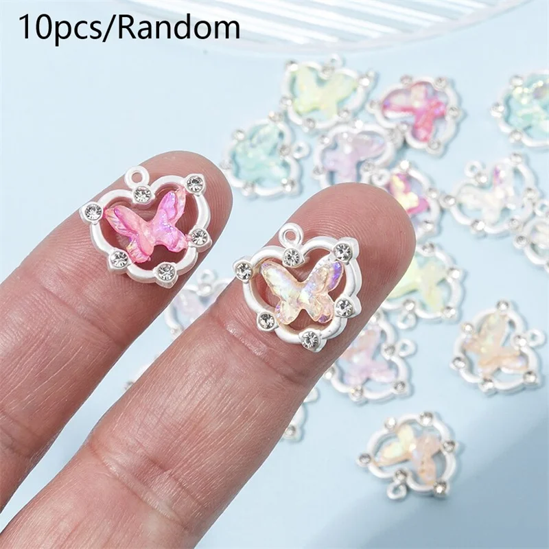 

6/10pcs Crystal Hollow Butterfly Star Heart Charms Pendants For Women Girls Jewelry Making DIY Handmade Craft Accessories ﻿