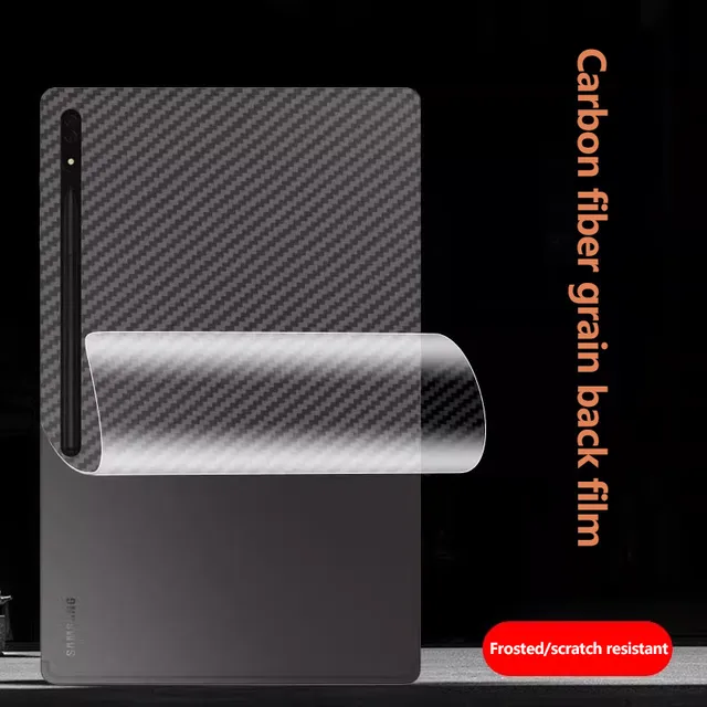 Folia tylna z włókna węglowego do Samsung Galaxy Tab S10 Plus 12.4 S10+ S10 Ultra 14.6 S9 FE Plus S7 FE S8Plus A7 S6 Lite A9 A8 A7 A8.0