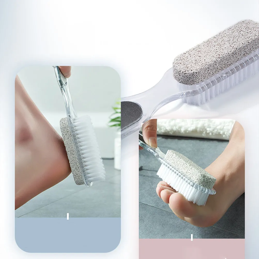 3Pcs 4-in-1 Pedicure File Set Callus Remover Foot File with Metal Rasp Pumice Stone Sandlayer Brush for Smooth Feet At Home