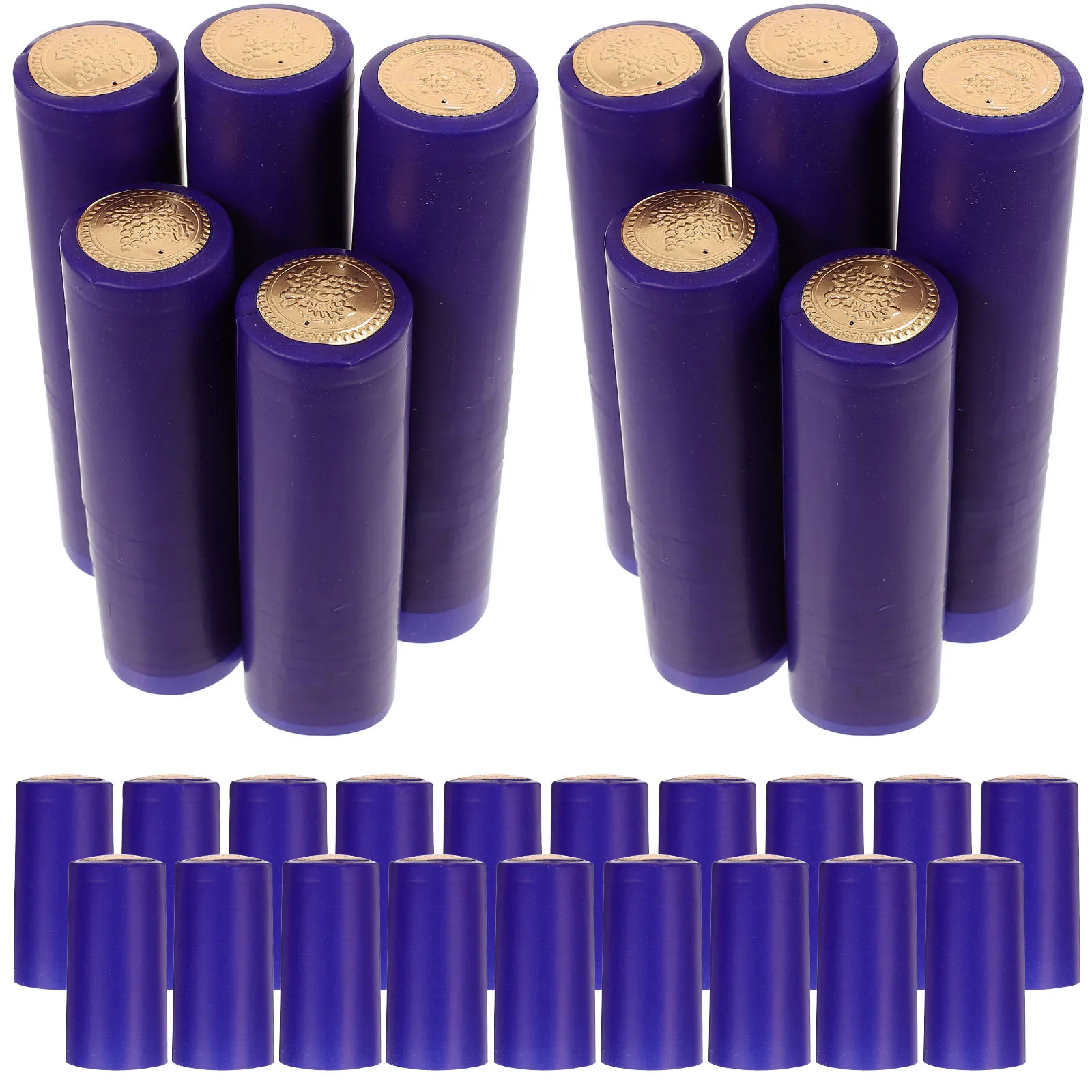 

50pcs Blue Heat Shrink Caps Bottle Sealing Film Kitchen Bar Utensils Practical Easy Open Standard Bottles Party