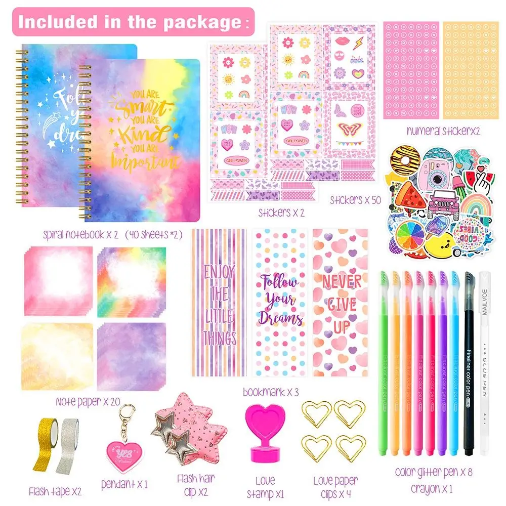 Colorful Kawaii Hand Ledger Set Weekly Planner High Quality Student Diary Set Classroom Note Binder Notebook