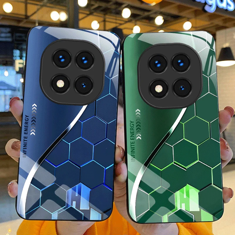 Hard Tempered Glass Case For Xiaomi Redmi Note 15 Pro Pro+ 5G 4G Protective Cover Gradient Color Pattern Back Shell Fundas