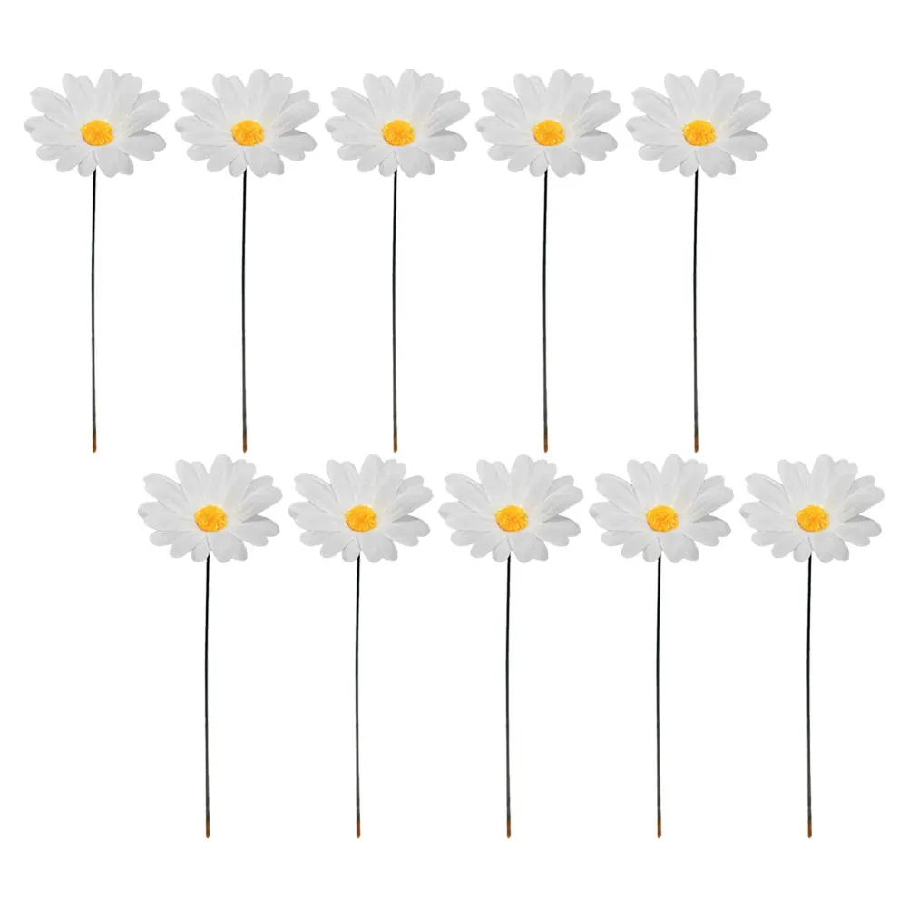 

Simulated Daisy Garden Stakes Waterproof White Flower Compact Portable Outdoor Lawn Daisy Flower Garden Stakes Decor