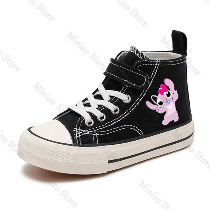 New Girl High-top Lilo Stitch Boys Kid Canvas Shoes Disney Casual Cartoon Sport comfort Shoes Children Print Boys Tennis Shoes