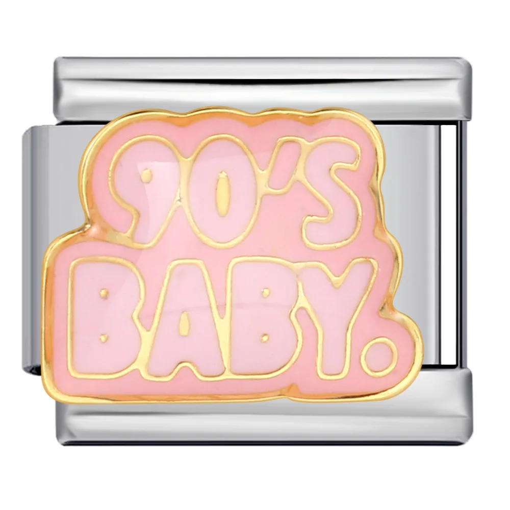 fashion Individualization Colorful English Words Italian Link Fit 9mm Stainless Steel Charm Bracelets Making DIY Beads Jewelry