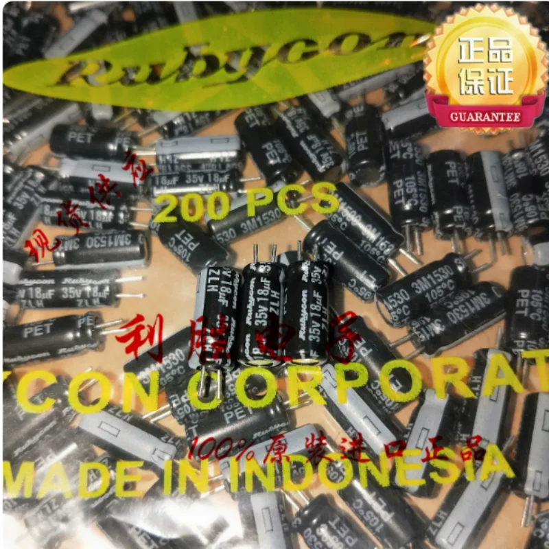 10PCS-100PCS Japanese Ruby Capacitor 35V18UF 5 * 11 ZLH High Frequency Low Resistance Short Pin Replacement 10UF 22UF
