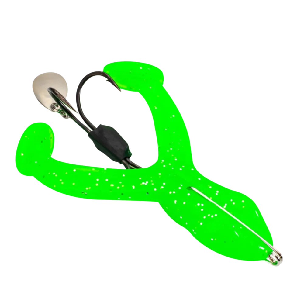 Double Sharp Hooks Fishing Frog Lures Soft Lure Sequin Hook Snake Head Lures Anti Hanging Design 9g Weight Simulation Frog Lures