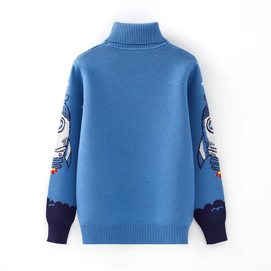 New Children's Turtleneck Winter High-Neck Design Kids Knitted Warm Pullovers For Teens Boys Age 4-15 Years Sweaters