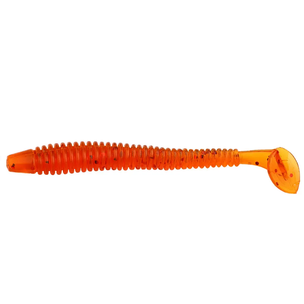 10 señuelos de pesca en espiral con cola en T, cebo suave con forma de pez realista, 10 colores, cebo artificial para lubina, carpa y agua dulce