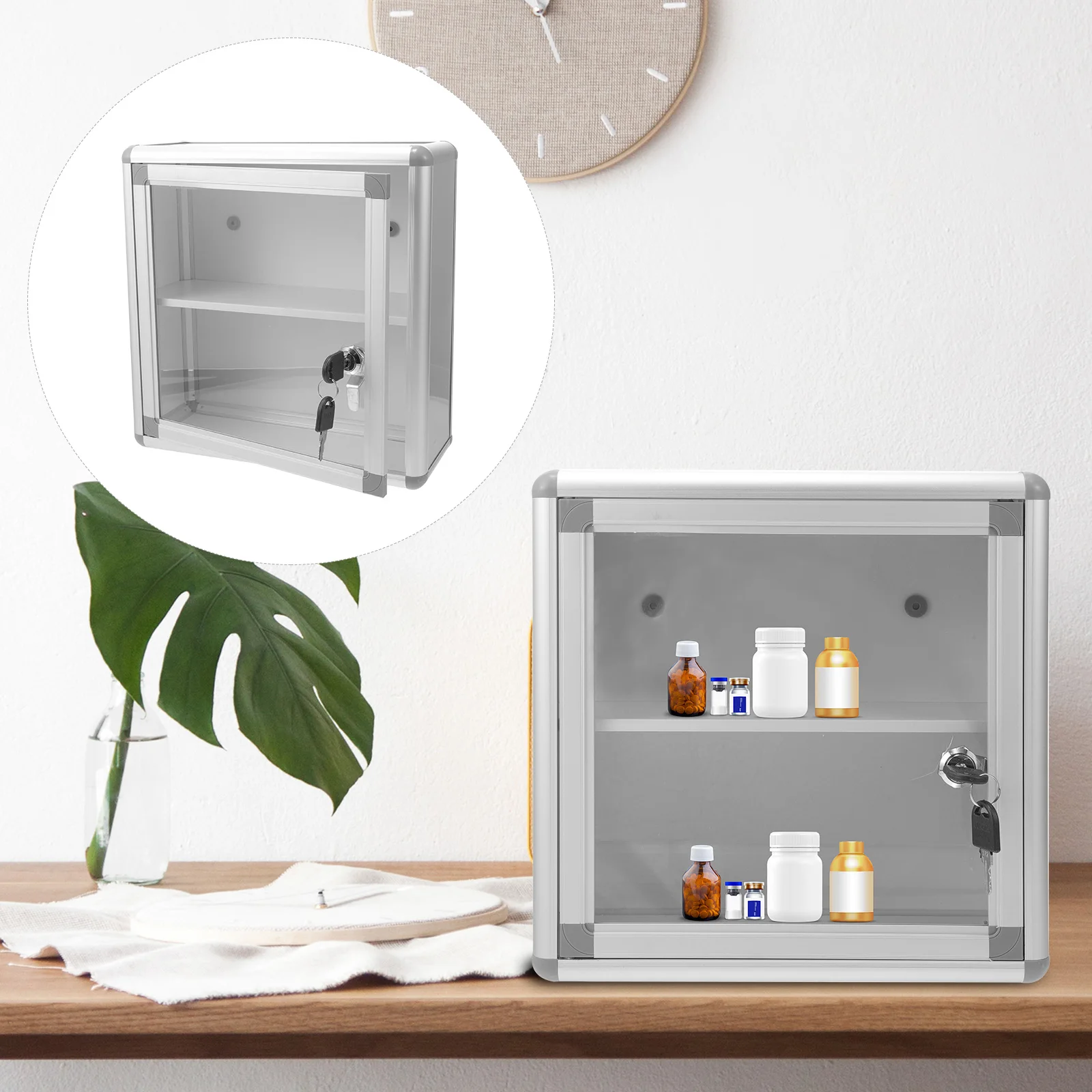 

First Aid Kit Medicine Box Aluminum Wall-mounted Storage Case for Home Travel D022 Medication Container Professional Locking Box