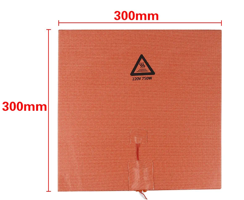 For 3D Printer Accessories Silicone Hot Bed with Adhesive Backing 300X300MM