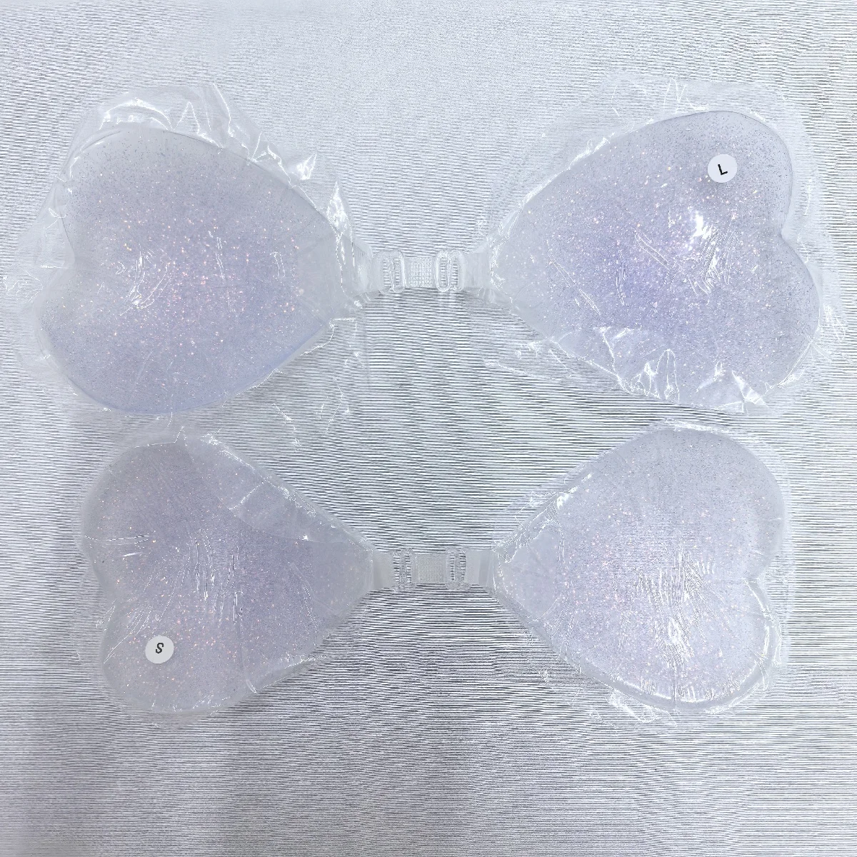 Self Adhesive Push Up Bra for Backless Glitter Invisible Sticky Silicone Bra Waterproof Reusable Thick Gel Cups Front Closure