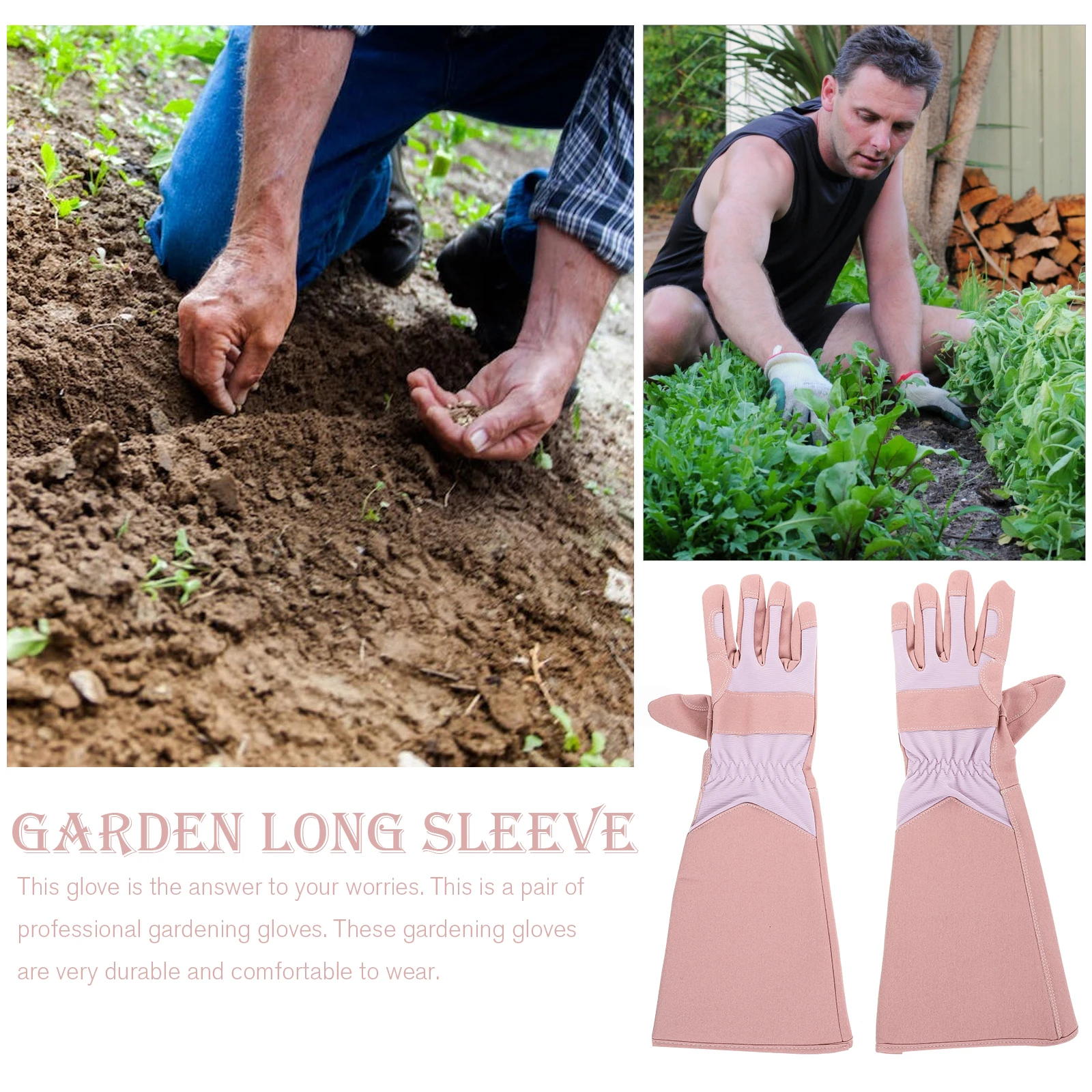 

Gardening Gloves Proof Long Sleeve for Women Men Super Fiber Palm Grip Tools Home Gardening Gadgets Daily Essentials