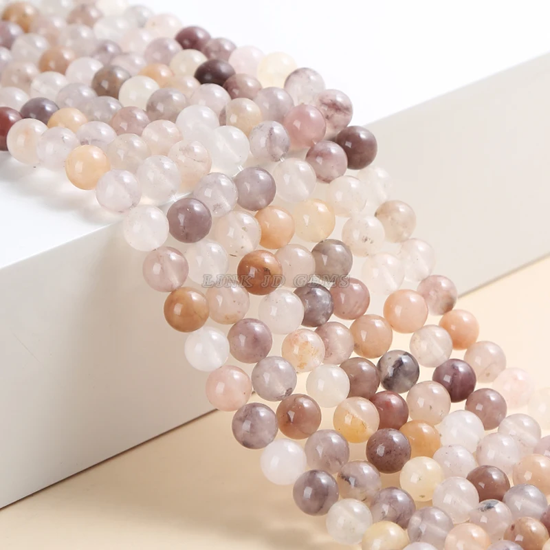 Wholesale Natural Violet Jade Stone Bead Round Loose Spacer Beads for Jewelry Making Diy Bracelet Necklace Accessories 15