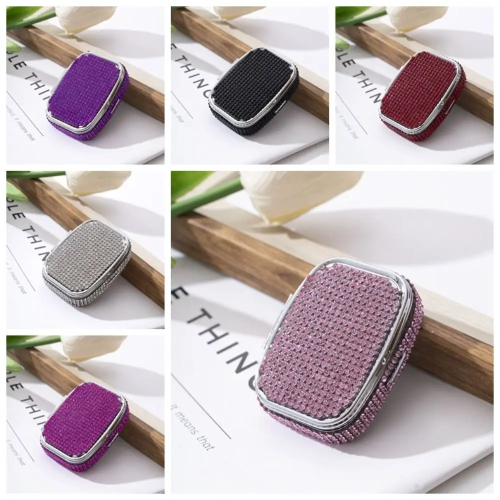 

with HD Mirror Rhinestone-encrusted Jewelry Box Waterproof Cute Mini Pill Case Shiny Multifunctional Sealed Organizer Travel