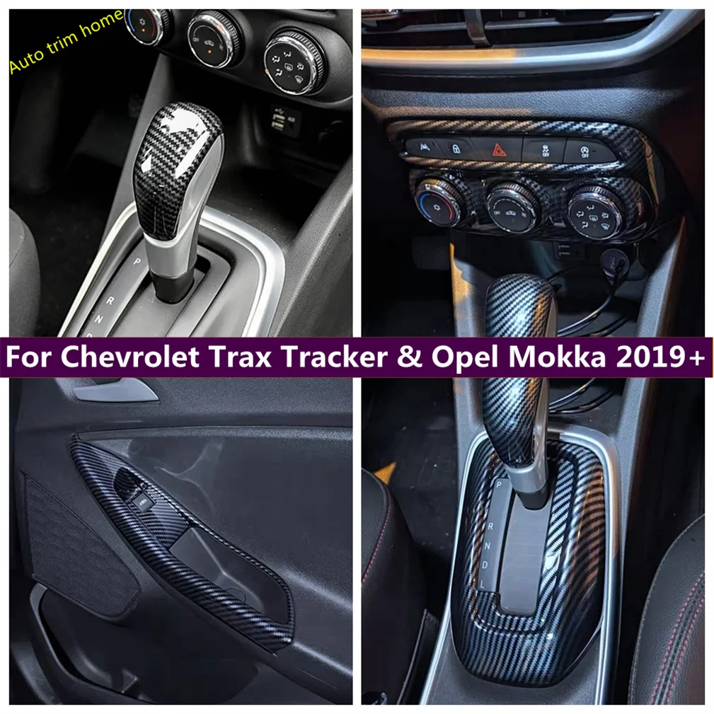 Gear Shift Knob Head / Air Control CD Panel / Window Lift Button Cover Trim For Chevrolet Trax Tracker & Opel Mokka 2019 - 2022