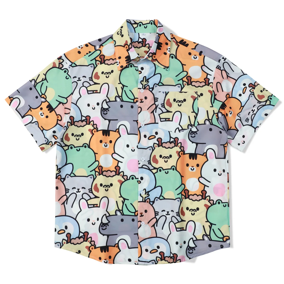

2024 summer printed shirt men casual beach short sleeve men's trend ins loose floral shirt
