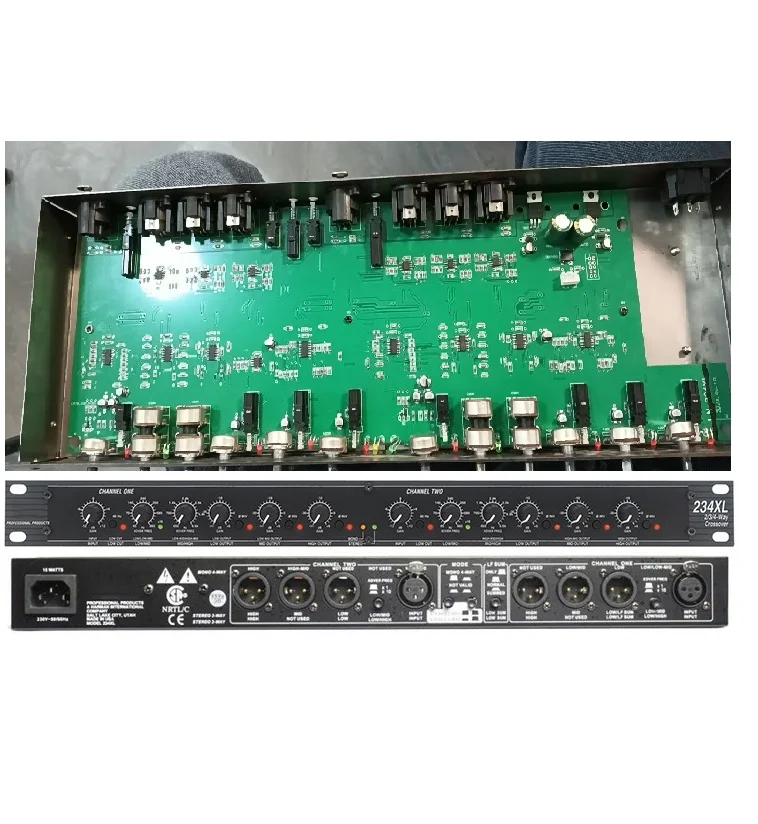 

234XL 234XS Professional Audio Stereo Crossover 2/3/4 Way Crossover Audio with Metal Shell 2/3 Way Crossover Audio Equipment