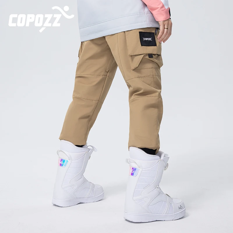 COPOZZ Men Women Ski Pants Ski Equipment Warm Windproof Winter Skiing Trousers Waterproof Outdoor Sports Clothing Snowboard