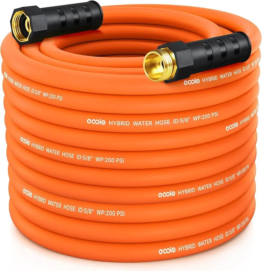 

Garden Hose 100 ft x 5/8", NON-EXPANDING Flexible Water Hose, Kink Resistant Lightweight Hybrid Hose, Leakproof Yard Hose with M