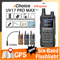 Baofeng UV-17 Pro Max GPS Walkie Talkie Type-C Charging Wireless Copy Frequency AM FM Two Way Radio High Power 999 Channels NOAA