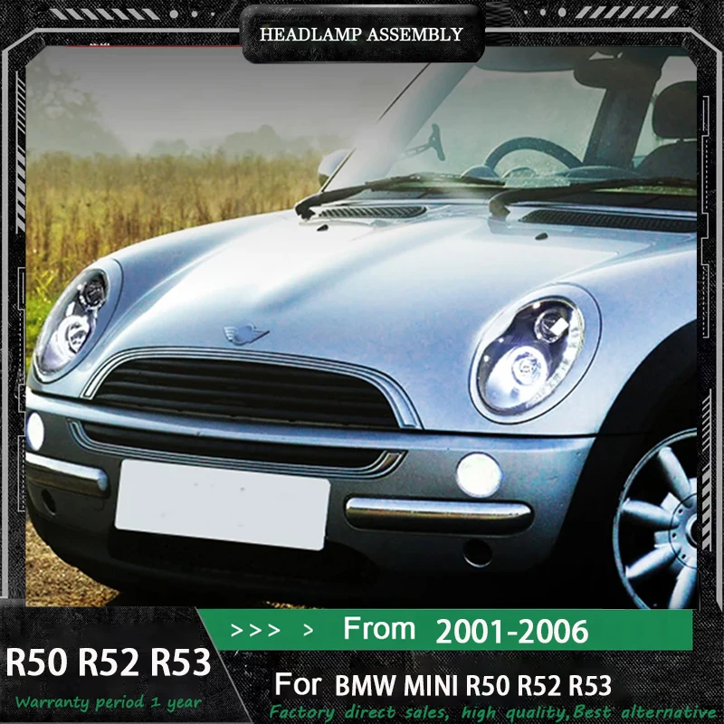 

Car styling Headlights for BMW Mini R50 2001-2006 new style LED DRL Dynamic Signal Head Lamp Bi Xenon Beam Headlamp Accembly