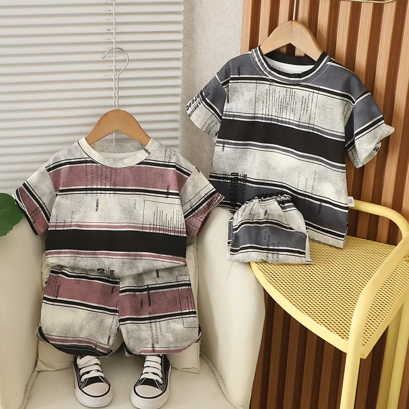 

Boys Clothes Sets Summer 2025 Children Cotton T-shirts Short Pants 2pcs Shorts Tracksuits For Baby Sports Suit Kifd Outfits 4 5Y