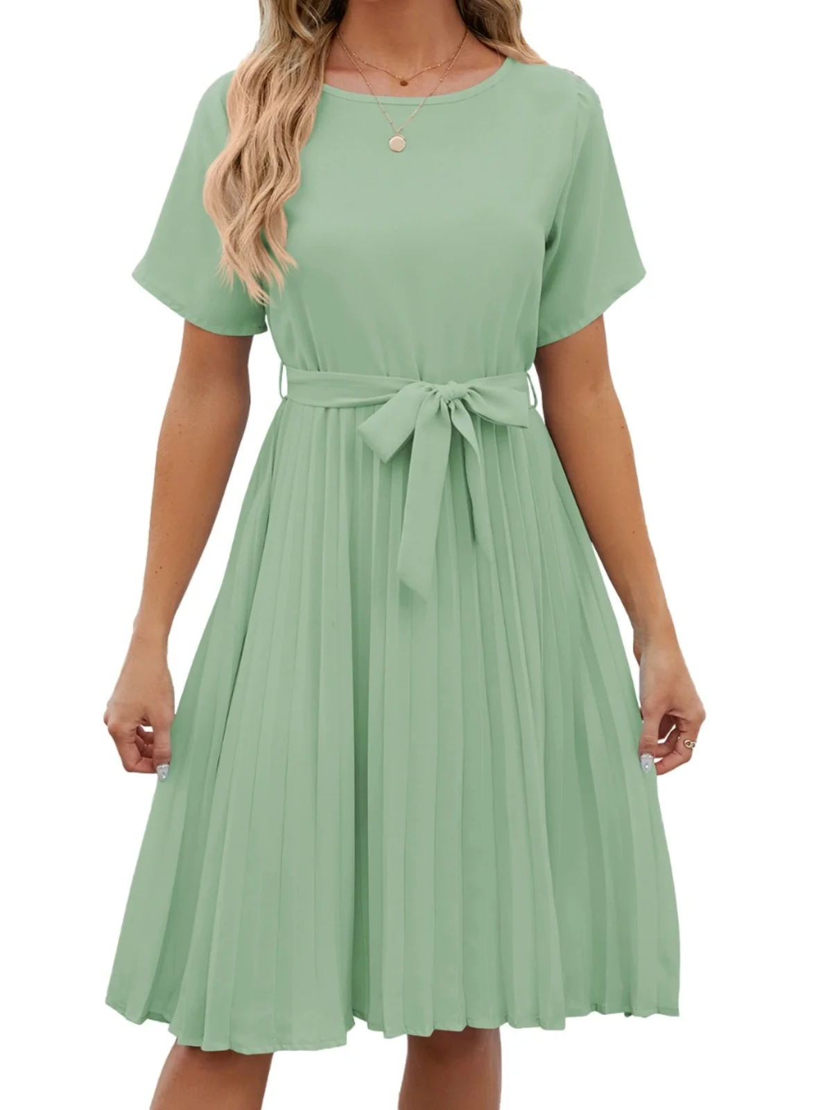 Gonna da donna rotonda Ne Dr Casual con lacci ortsved A-Line in fibra di poliestere ort Sve Primavera Estate Faion Dr