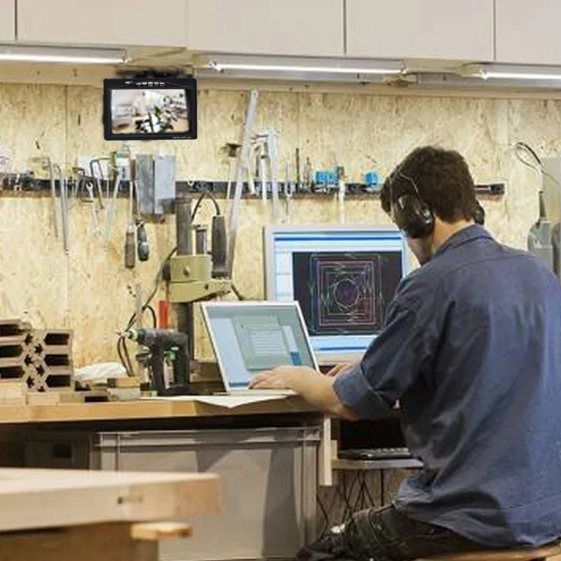 7 Inch Car Monitor TFT LCD 1024X600  Display Rear View Screen 12V/24V for Vehicle Backup Camera CCTV Home Security Surveillance