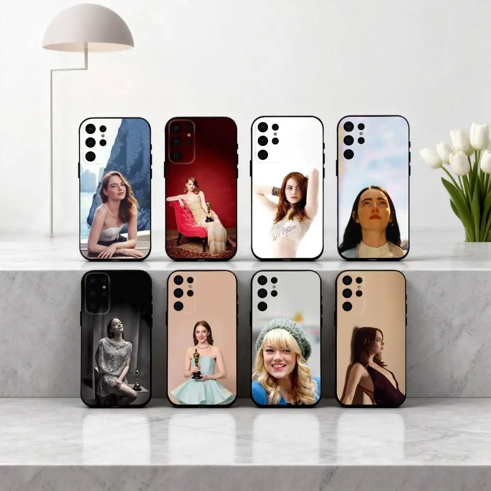 

Powerful Actress E-Emma S-Stone Phone Case For Samsung S25,S24,S21,S22,S23,S30,Ultra,S20,Plus,Others Soft Black Cover