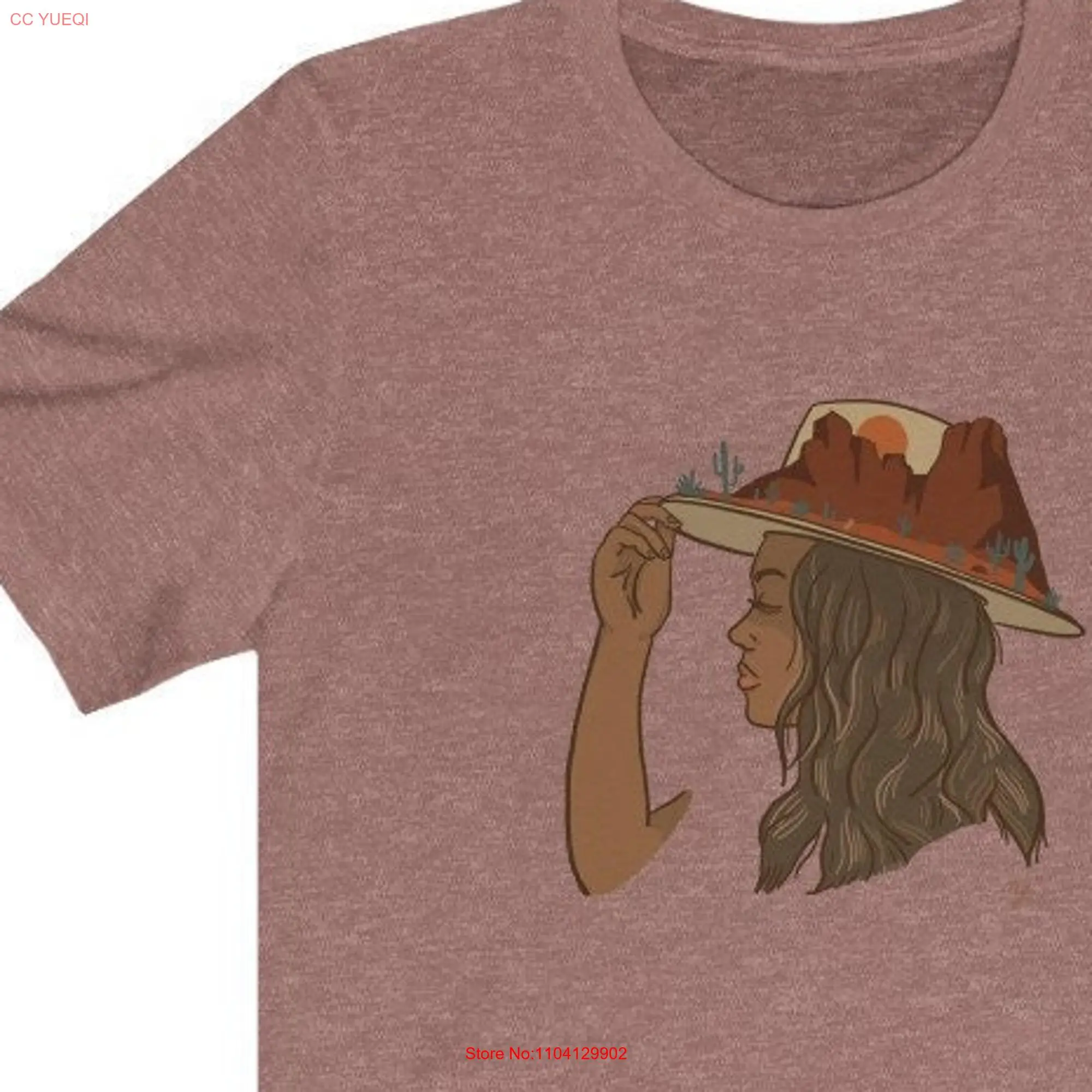 Arizona Wilderness Hat Lady T Shirt long or short sleeves