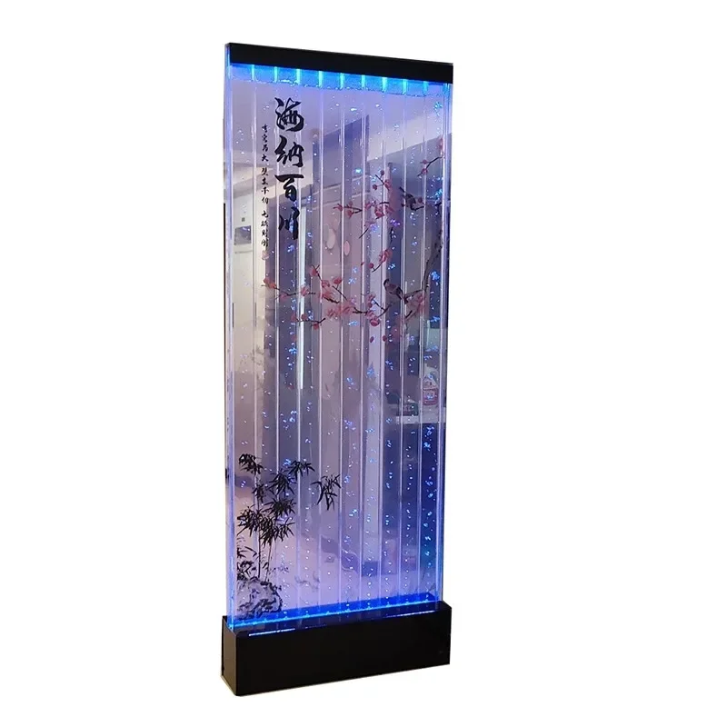 Intelligent water curtain wall, flowing screen partition, living room, indoor office decoration, entrance, acrylic bubble wall