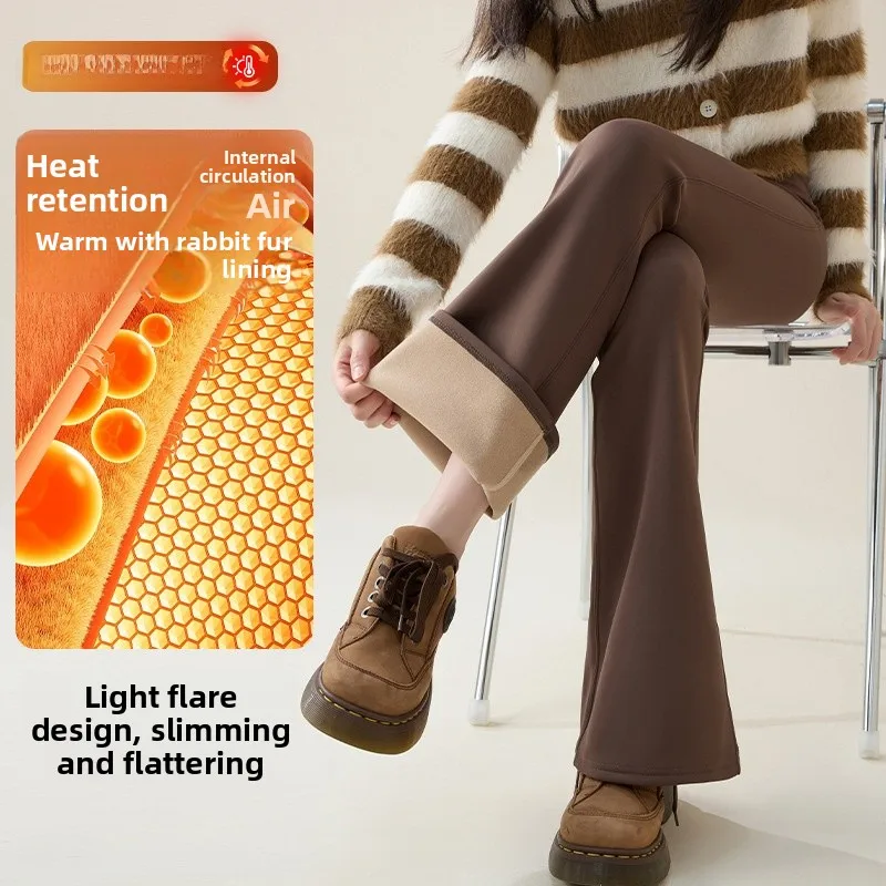 プラスサイズ ベルボトパンツ レディース 秋冬 サイエンデッド フェイス ハイウエスト スリミング カジュアル ヨガパンツ お腹コントロール