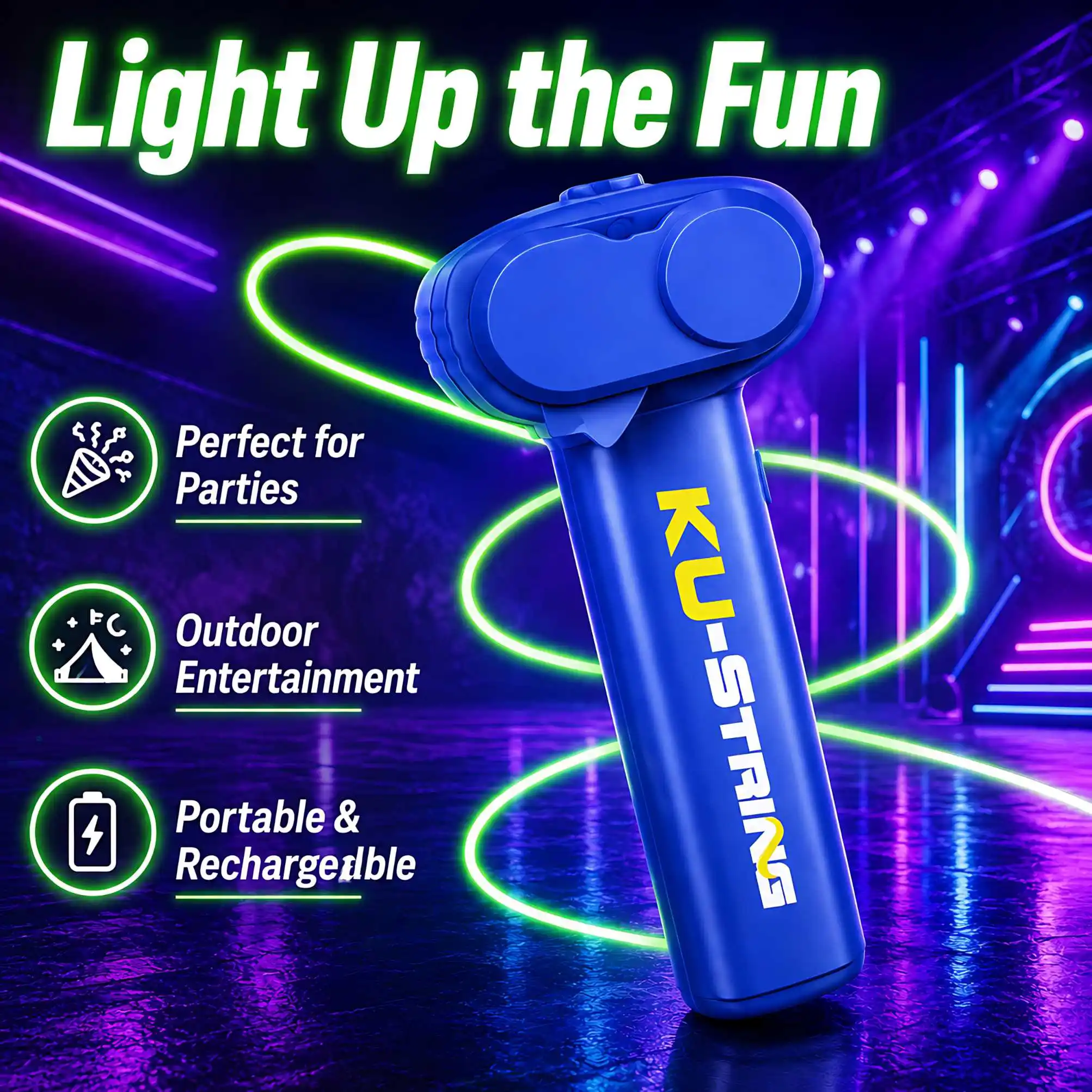 LED Flying Rope Toy Luminous Spinner Launcher Adjustable Speed Glow Fidget Toy Handheld Loop Game Night Light Kids Party Gift