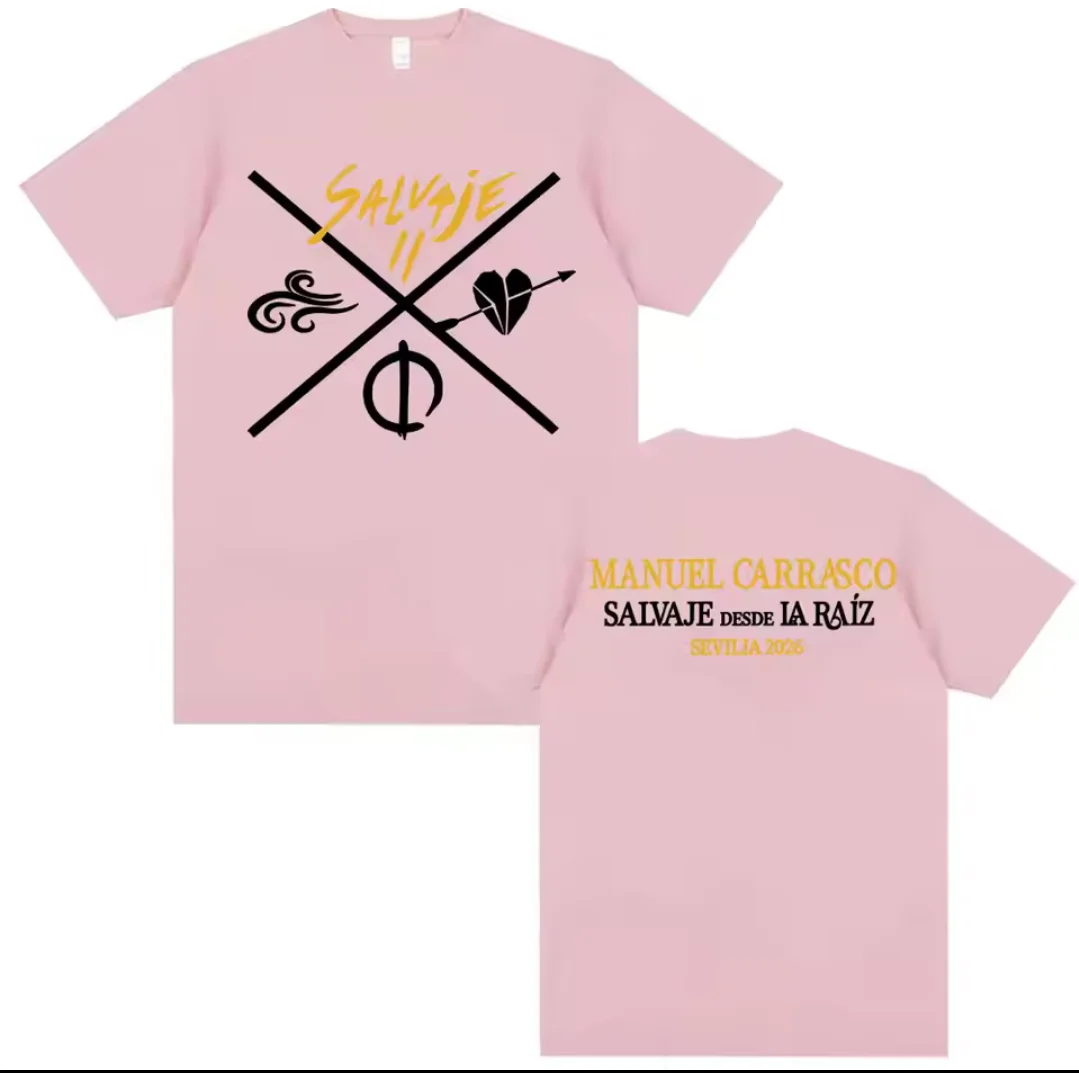 Manuel Carrasco Salvaje Desde la Raiz Sevilla 2026 High Quality Graphics T-shirts Men women's Hot short sleeve Hip Hop clothing