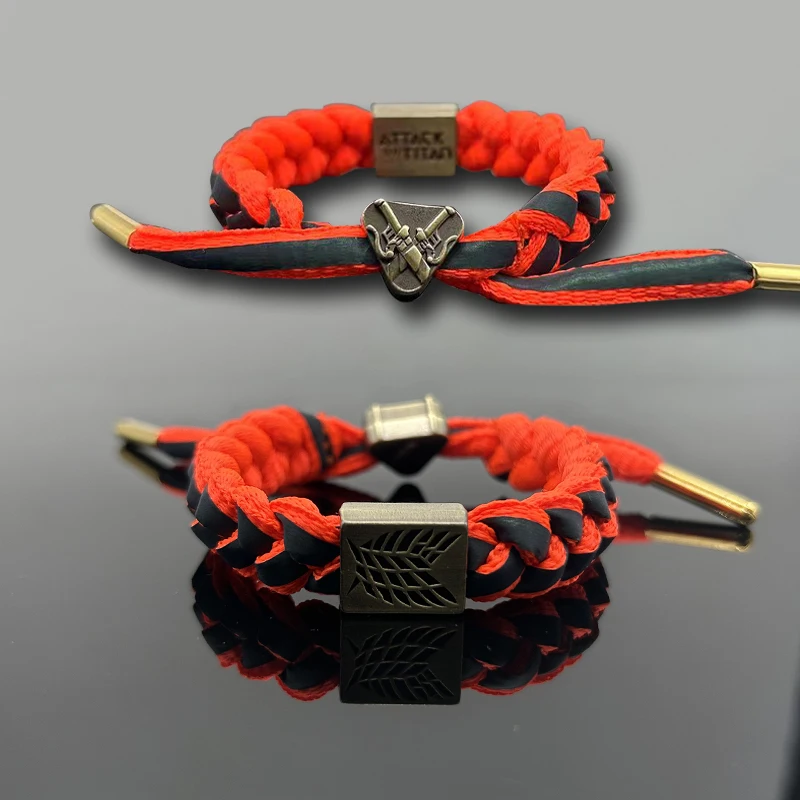 7 Style Anime Attack on Titan Colorful Bracelet Mikasa Eren Unisex Woven Bracelets Women Men Cosplay Jewelry Gifts