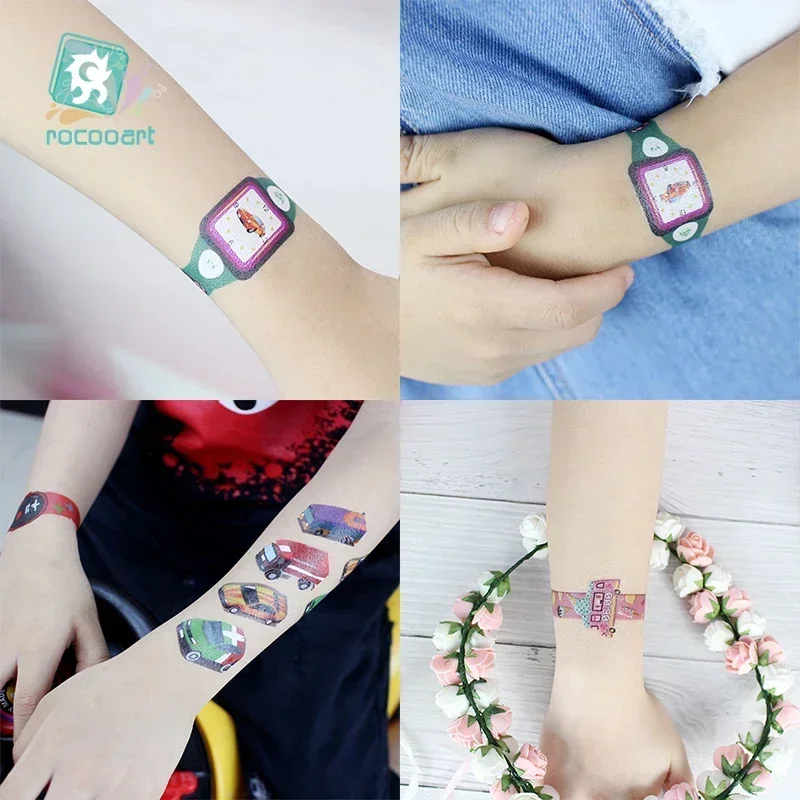  Cartoon Tattoo Fake Watch Temporary Tattoo For Children Waterproof Tattoo Sticker Body Art Taty Kids Gift Hand Tatuagem